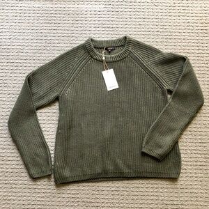 NWT Quince Organic Cotton Crewneck Sweater, Olive Green, Women’s Medium